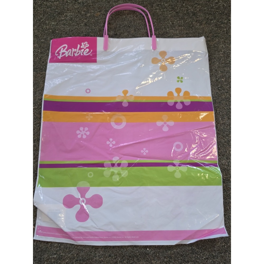 Nos Vtg Plastic Barbie Halloween Trick Or Treat Bag 2005